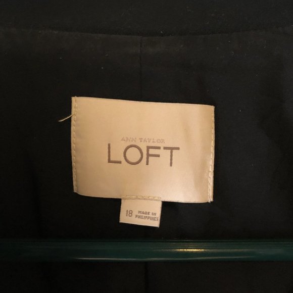 LOFT Sz 18 open-style Black blazer - Picture 5 of 6